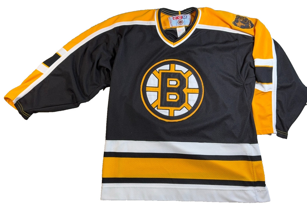 Vintage CCM Boston Bruins Jersey Mens M NHL Hockey Black Gold Made Canada